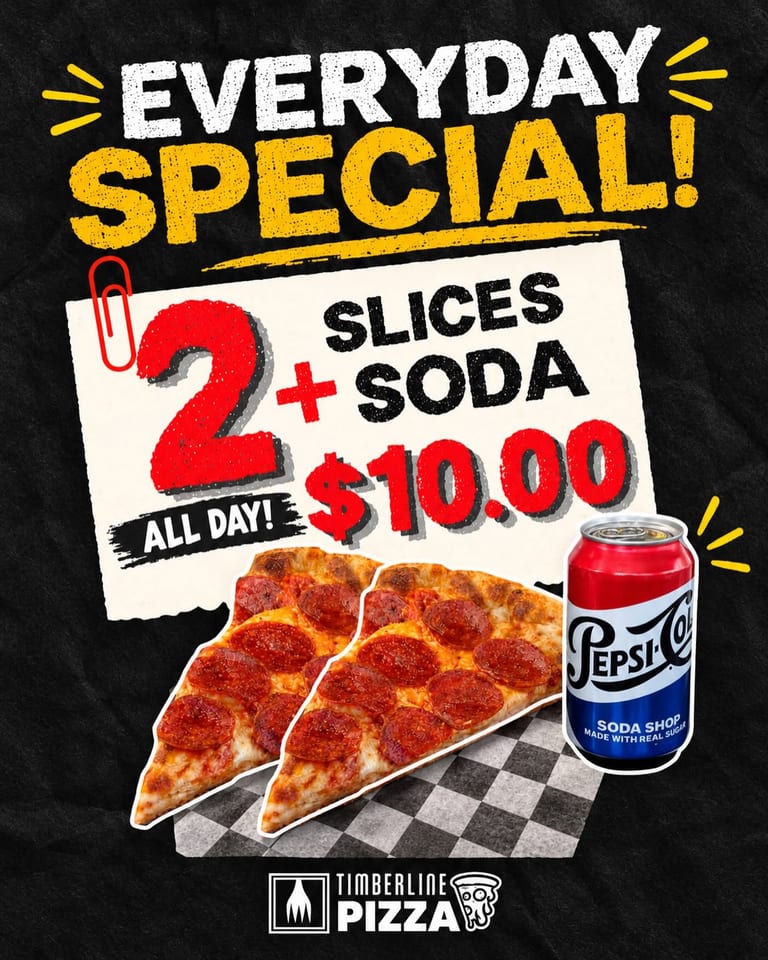 Two slices and a soda
