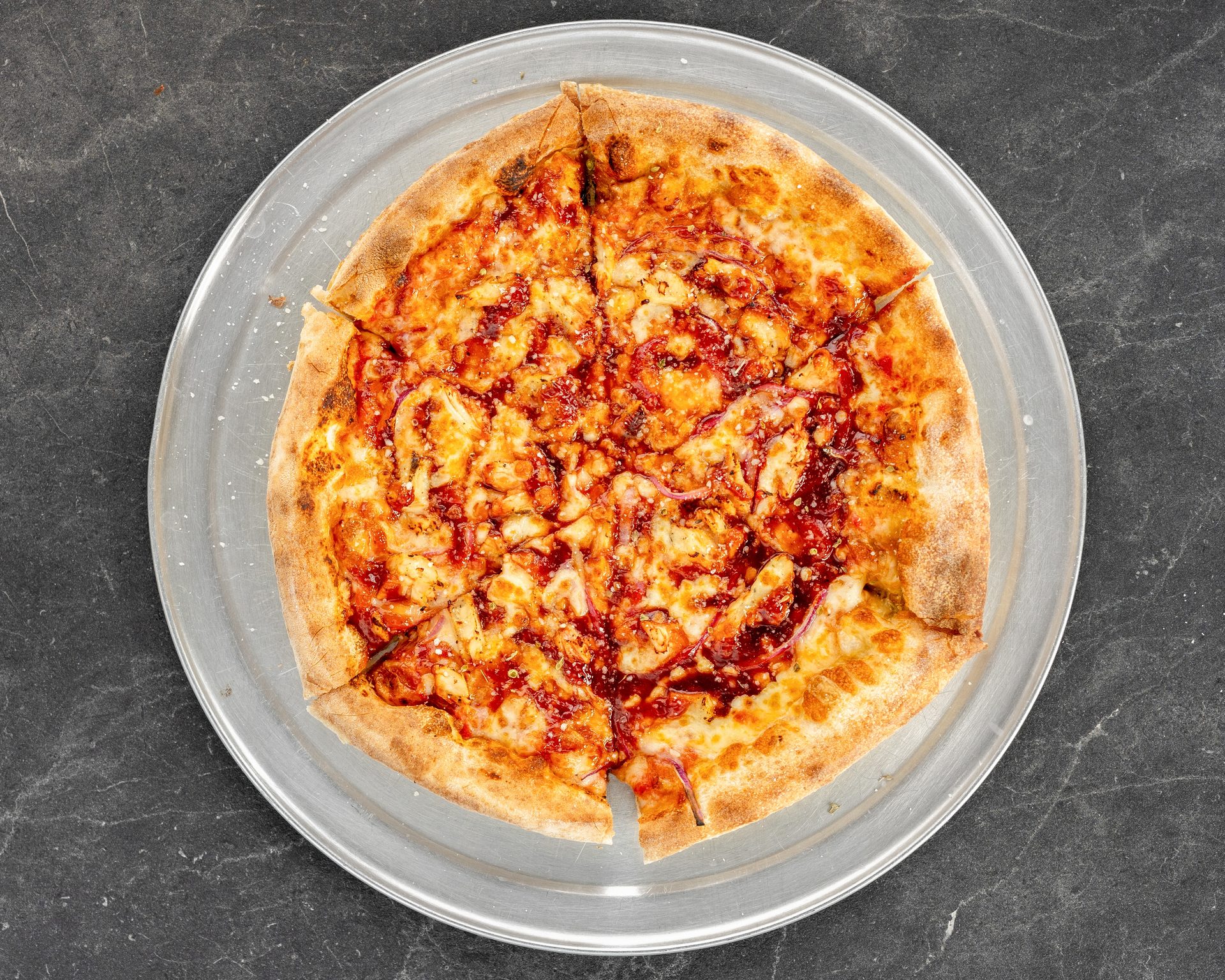 Pizza, wings and salad