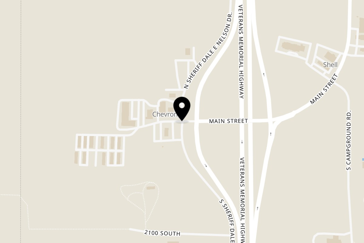Map showing the location of Timberline Pizza on 1816 S 525 W in Beaver